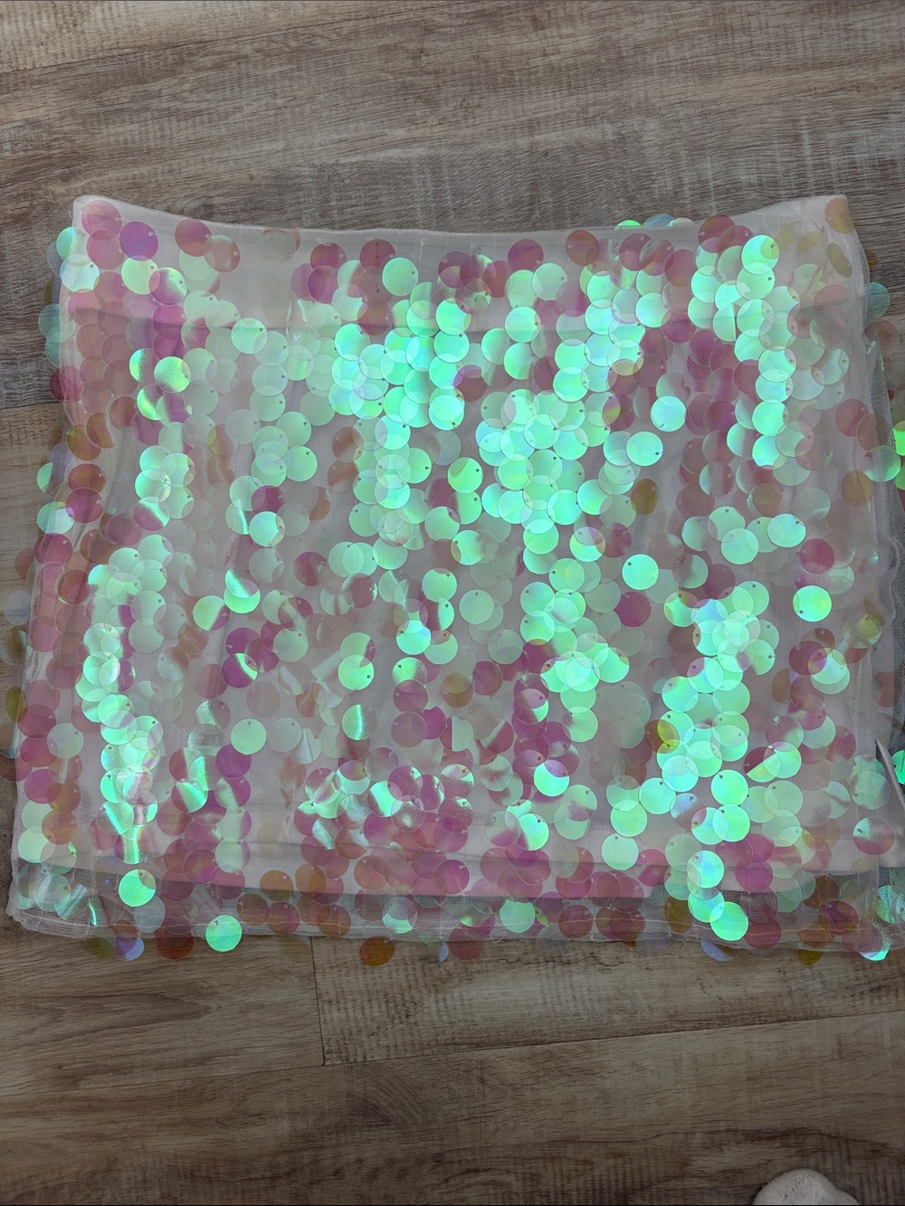 Iridescent Pink Sequin Mini Skirt - Picture 4 of 4